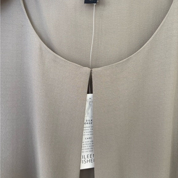 Eileen Fisher Silk Georgette Roundneck Jacket with Front Clasp - Picture 3 of 6